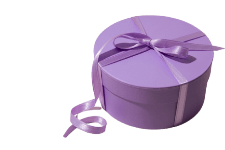 Gift box wrapped with a ribbon